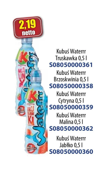 Kubuś Waterrr Napój o smaku truskawki 500 ml