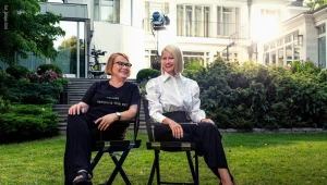 Ilona Łepkowska i Małgorzata Kożuchowska na planie "Zołzy"