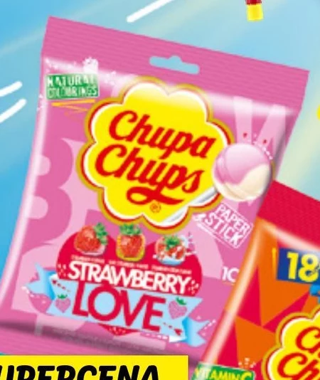 Chupa Chups Strawberry Love Lizaki wielosmakowe 120 g (10 sztuk)