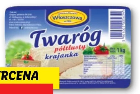 Włoszczowa Twaróg półtłusty krajanka 1 kg