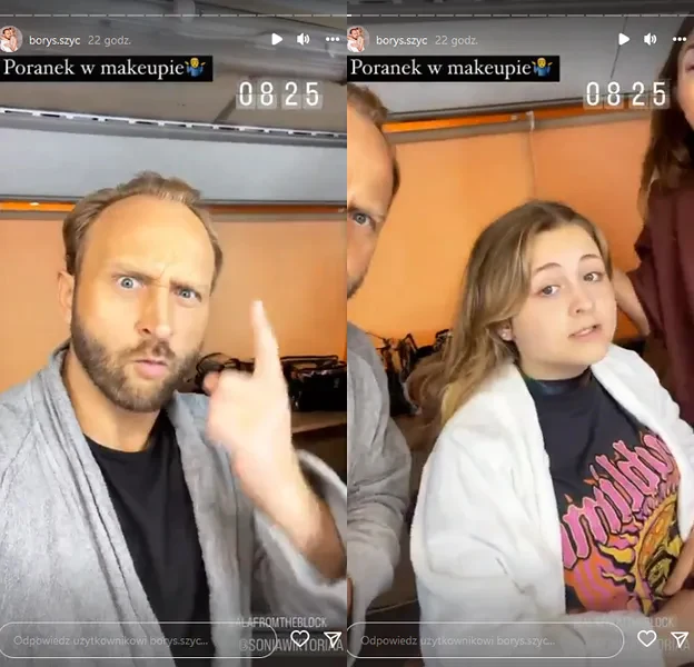 Borys Szyc na planie z córką fot. borys.szyc/Instagram