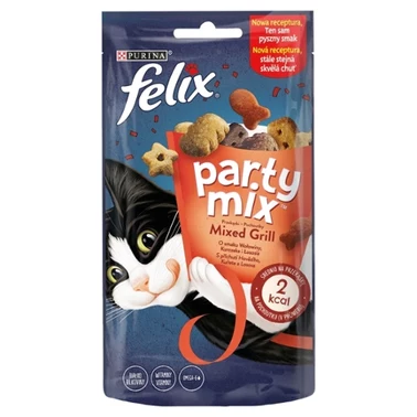 Felix Party Mix Mixed Grill Przekąski o smaku wołowiny kurczaka i łososia 60 g - 0