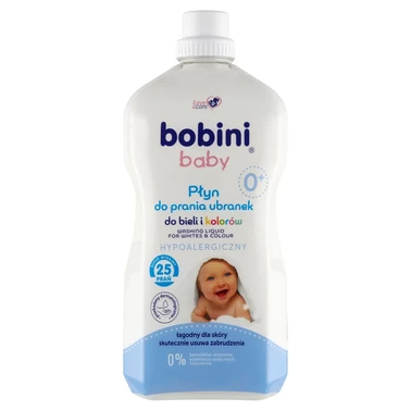 bobini Baby Płyn do prania ubranek do bieli i kolorów hypoalergiczny 1,8 l (25 prań) - 0