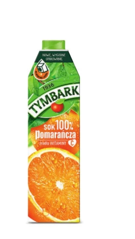 Tymbark Sok 100 % pomarańcza 1 l