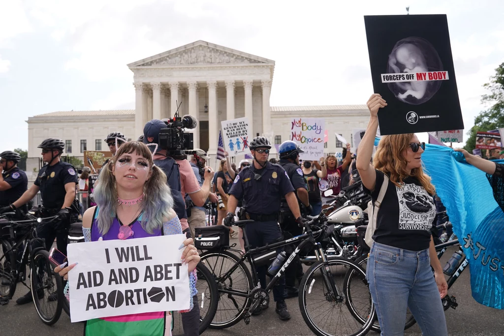 Protesty przed Sądem Najwyższym w USA Protesty przed Sądem Najwyższym w USA