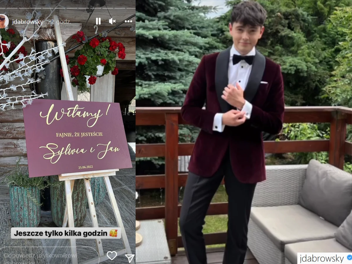 Jan Dąbrowski pochwalił się ślubem na IG @jdabrowsky/ Jan Dąbrowski pochwalił się ślubem na IG @jdabrowsky/