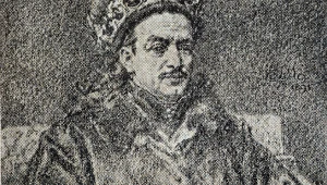 Reprodukcja obrazu Jana Matejki przedstawiająca wizerunek Kazimierza Jagiellończyka