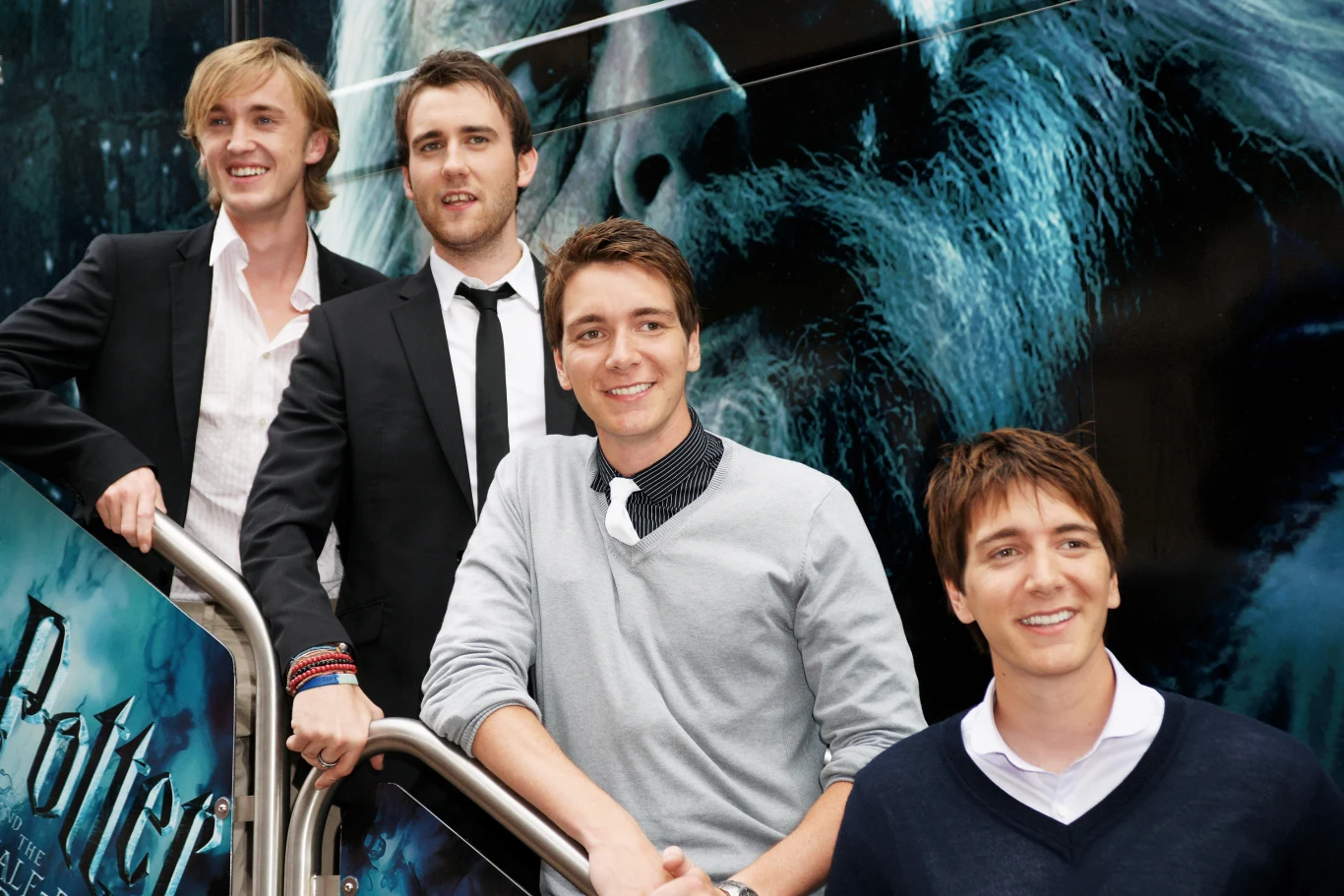 Od lewej: Tom Felton, Matthew Lewis, James Phelps i Oliver Phelps