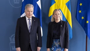 Prezydent Finlandii Sauli Niinisto i szwedzka premier Magdalena Andersson