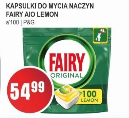 Fairy Original Cytryna Tabletki do zmywarki All In One, 100 kapsułek