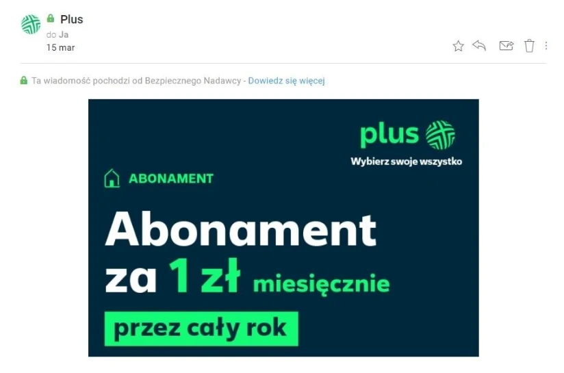Bezpieczna poczta email z wiadomością od Bezpiecznego Nadawcy. Bezpieczna poczta email z wiadomością od Bezpiecznego Nadawcy.