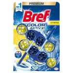 Bref WC Color Aktiv+ Zawieszka myjąco-zapachowa do muszli WC cytryna 2 x 50 g