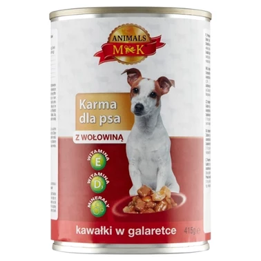 MK Animals Karma dla psa kawałki w galaretce z wołowiną 415 g - 1