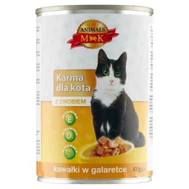 MK Animals Karma dla kota kawałki w galaretce z drobiem 415 g - 1