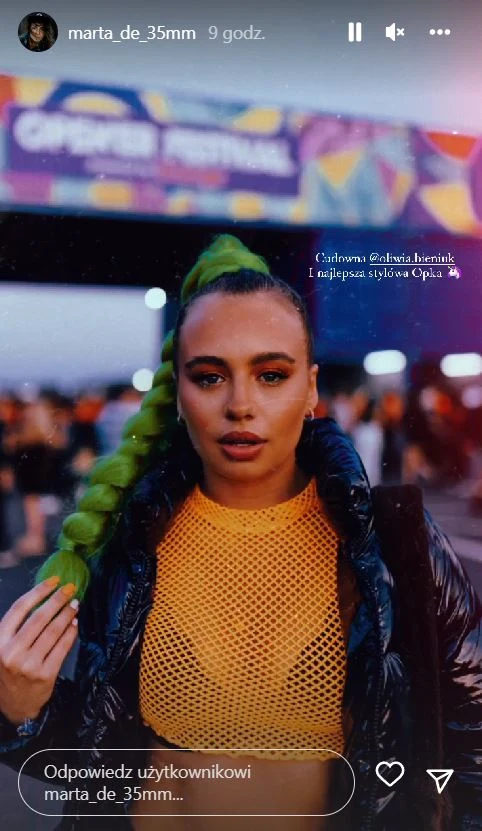 Oliwii Bieniuk na festiwalu muzycznym towarzyszyła fotografka