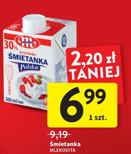 Mlekovita Śmietanka Polska deserowa 30 % 500 ml