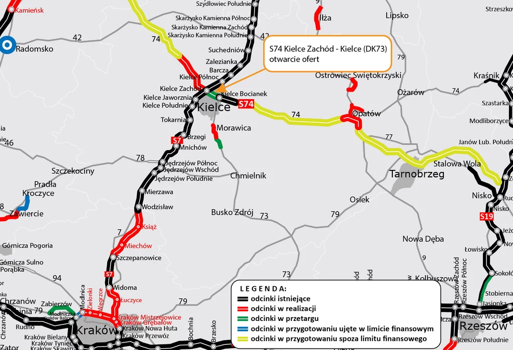 Kto wybuduje drogę S74 przez Kielce?