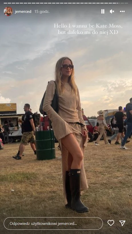 Jessica Mercedes w stylizacji festiwalowej na "Kate Moss"