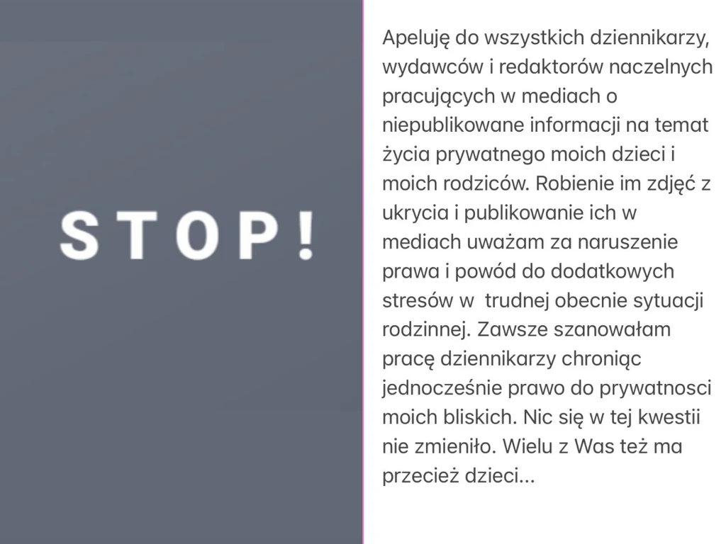 Apel Katarzyny Cichopek  Apel Katarzyny Cichopek