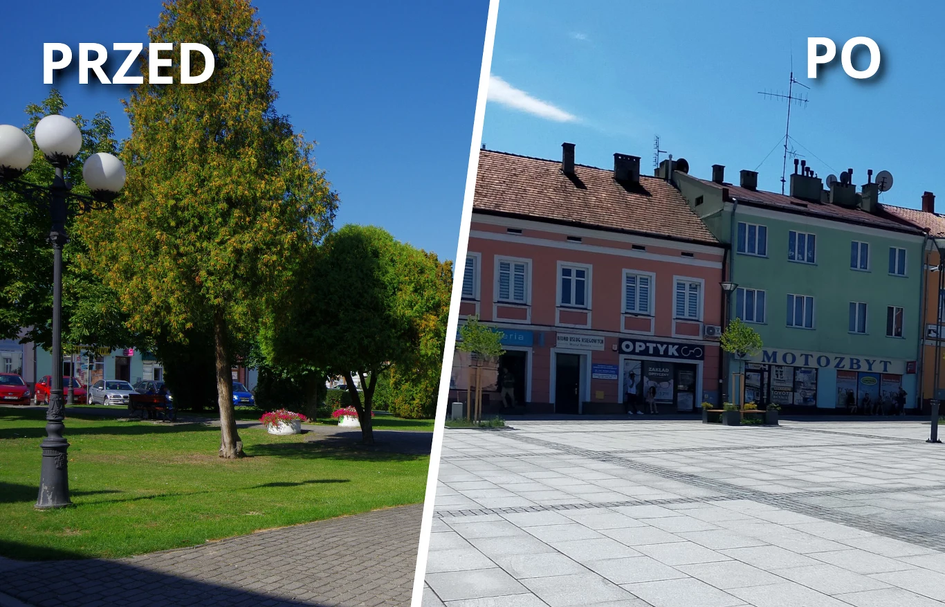 Leżajsk stał się kolejnym przykładem betonozy w polskich miastach. Na rynku wycięto drzewa, które zastąpiono granitowymi płytami, aby odsłonić zabytkowe kamienice Leżajsk stał się kolejnym przykładem betonozy w polskich miastach. Na rynku wycięto drzewa, które zastąpiono granitowymi płytami, aby odsłonić zabytkowe kamienice