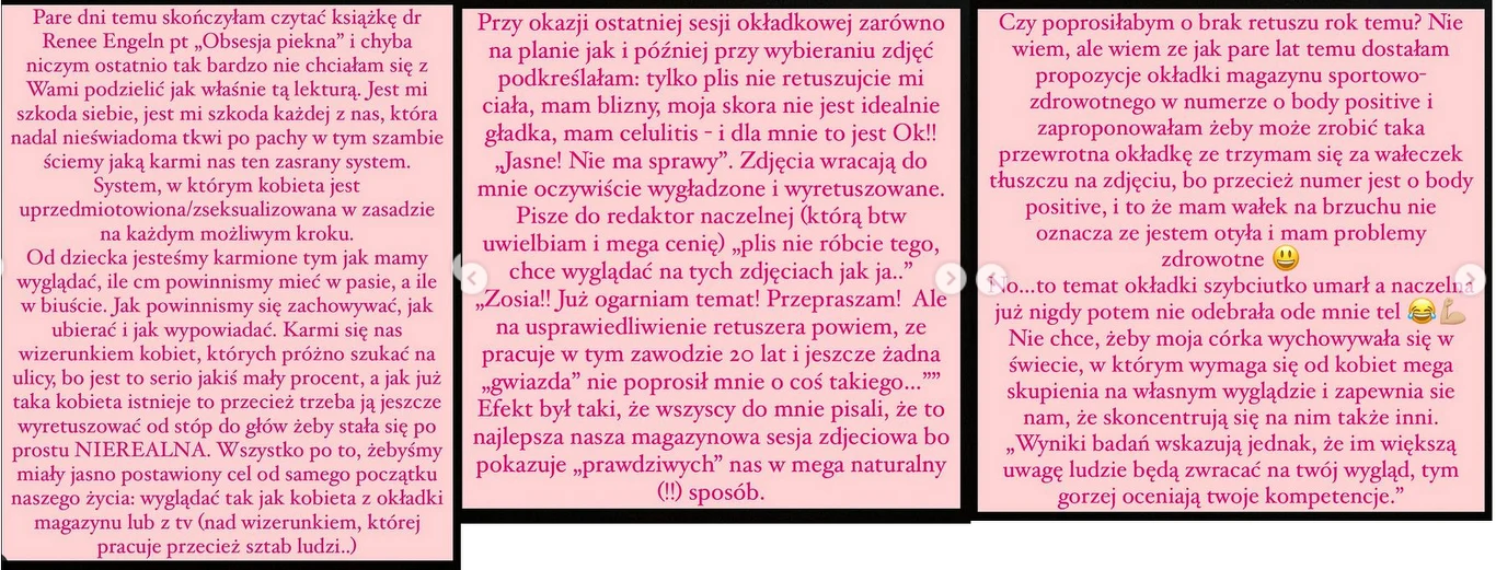 Zofia Zborowska walczy z uprzedmiotowieniem kobiet na IG @zborowskazofia/