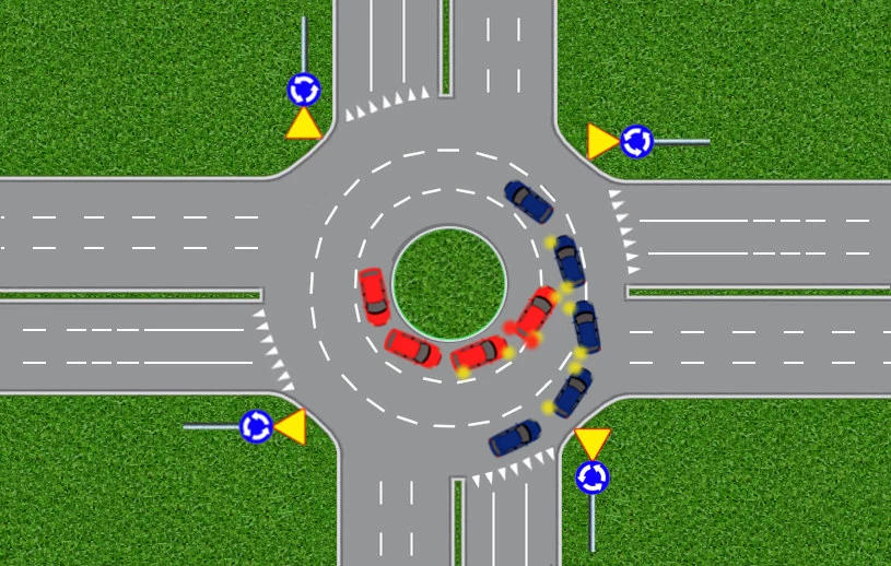 Zajmowanie pasów na rondach dwupasmowych i poruszanie się po nich to jeden z częstszych problemów polskich kierowców