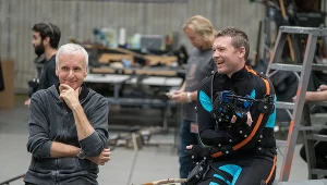 James Cameron i Sam Worthington na planie filmu "Avatar 2"