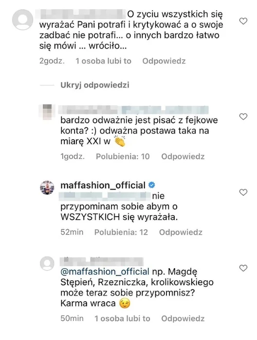 Kłótnia na Instagramie Maffashion Kłótnia na Instagramie Maffashion