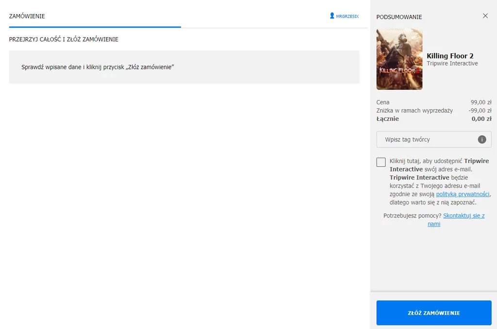Zamówienie za 0 zł w Epic Games cieszy oczy każdego gracza Zamówienie za 0 zł w Epic Games cieszy oczy każdego gracza