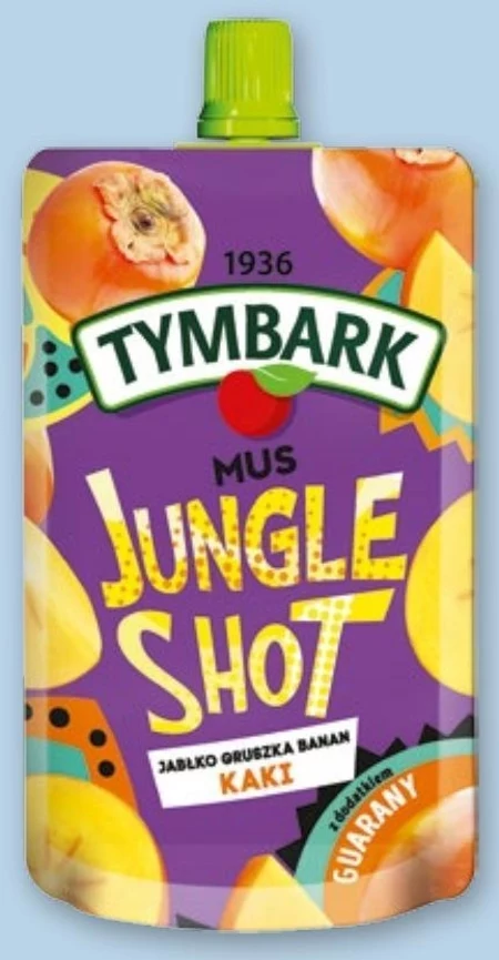 Tymbark Jungle Shot Mus jabłko gruszka banan kaki 200 g