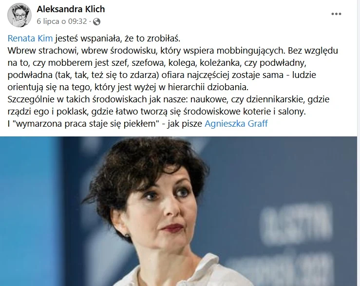 Wpis Aleksandry Klich