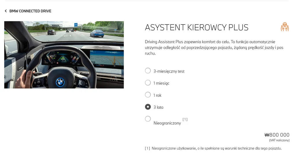 Tak wygląda system kupowania asystenta świateł w BMW ConnectedDrive 