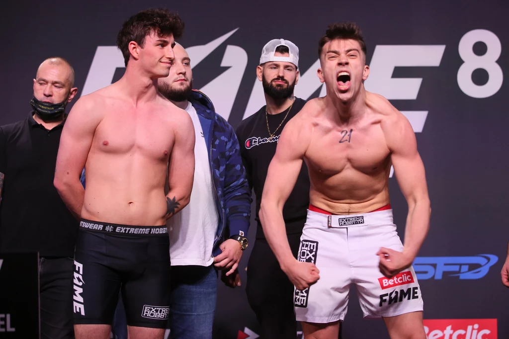 Marcin Dubiel i Kacper "Crusher" Błoński podczas Fame MMA 8