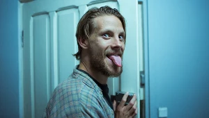 Sebastian Fabijański na planie filmu "Mowa ptaków" 