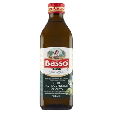 Basso Oliwa z oliwek najwyższej jakości z pierwszego tłoczenia 500 ml - 0