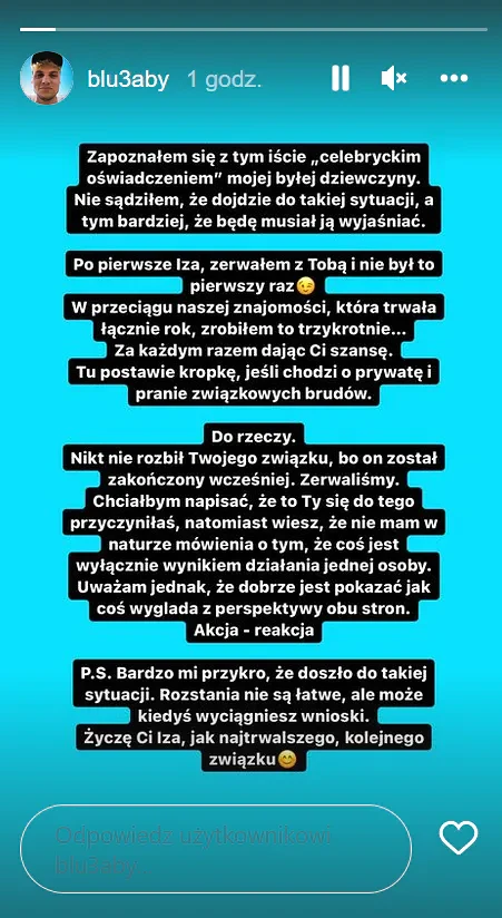 Oświadczenie Mateusza w sprawie romansu z Maffashion Oświadczenie Mateusza w sprawie romansu z Maffashion