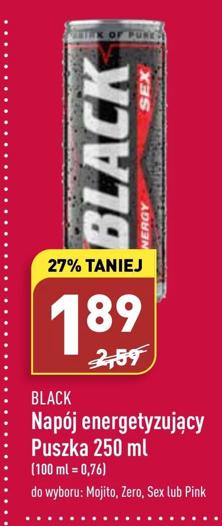 Black Sex Energy Gazowany Napój Energetyzujący 250 Ml 27 Taniej Promocja Aldi Ding Pl