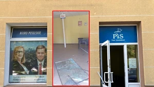 Zniszczenia w biurze poselskim PiS 