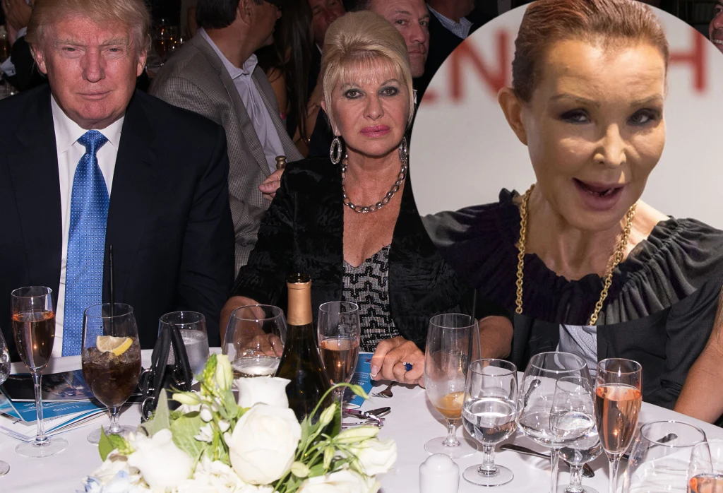 Donald i Ivana Trumpowie oraz Ewa Minge
