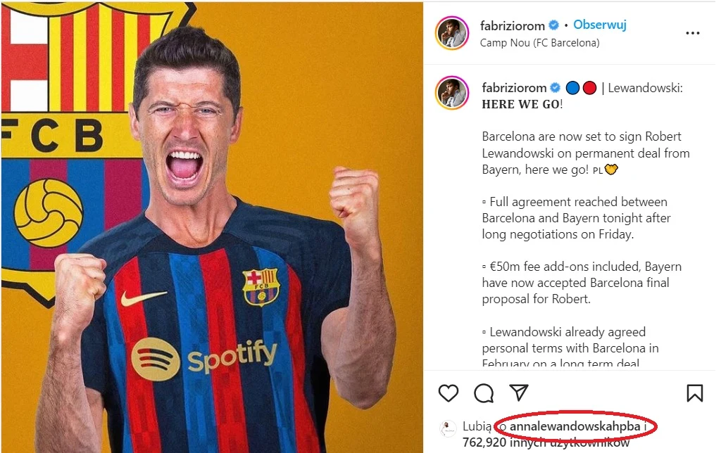 Post Fabrizio Romano w serwisie Instagram