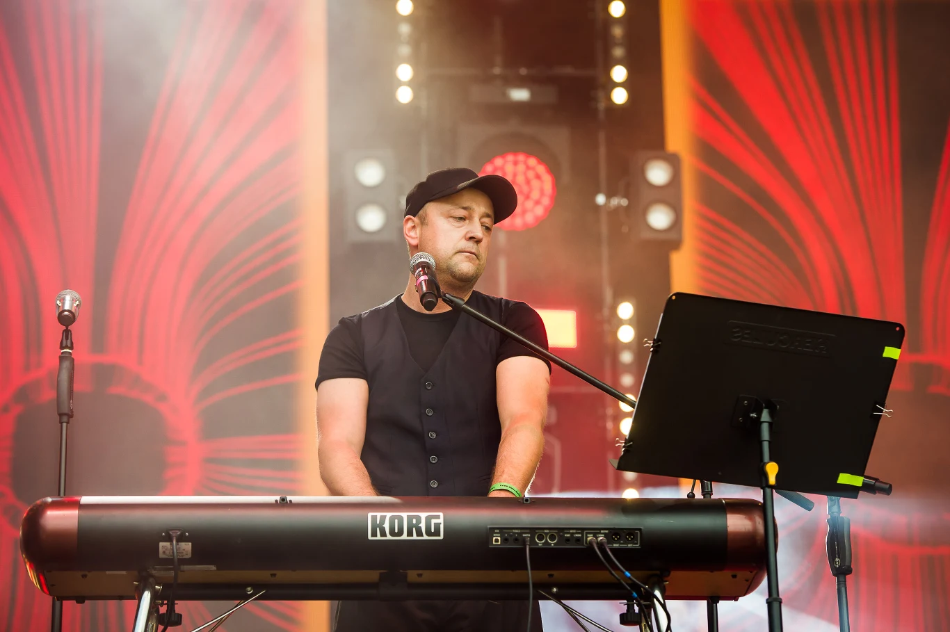 Czesław Śpiewa na scenie w Jarocinie