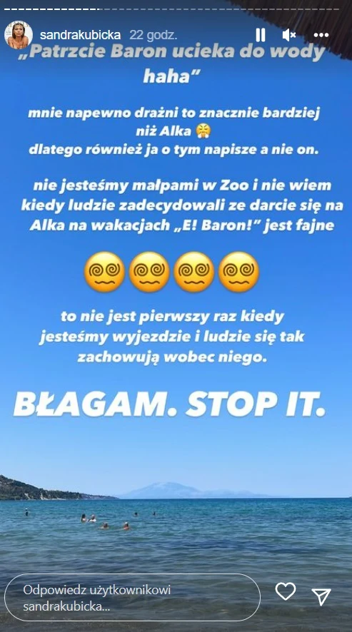Sandra Kubicka żali się na Instagramie Sandra Kubicka żali się na Instagramie