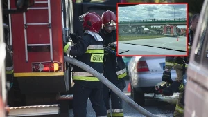 Mszczonów. Pożar naczepy ciężarówki na drodze S8