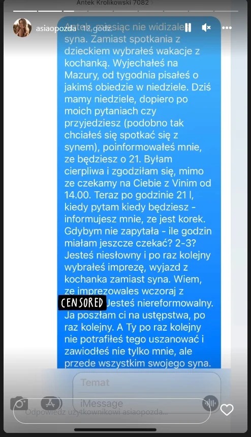 Opozda opublikowała wiadomości od Królikowskiego