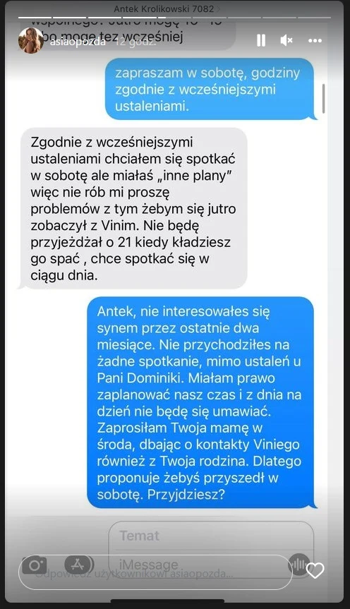 Opozda opublikowała wiadomości od Królikowskiego