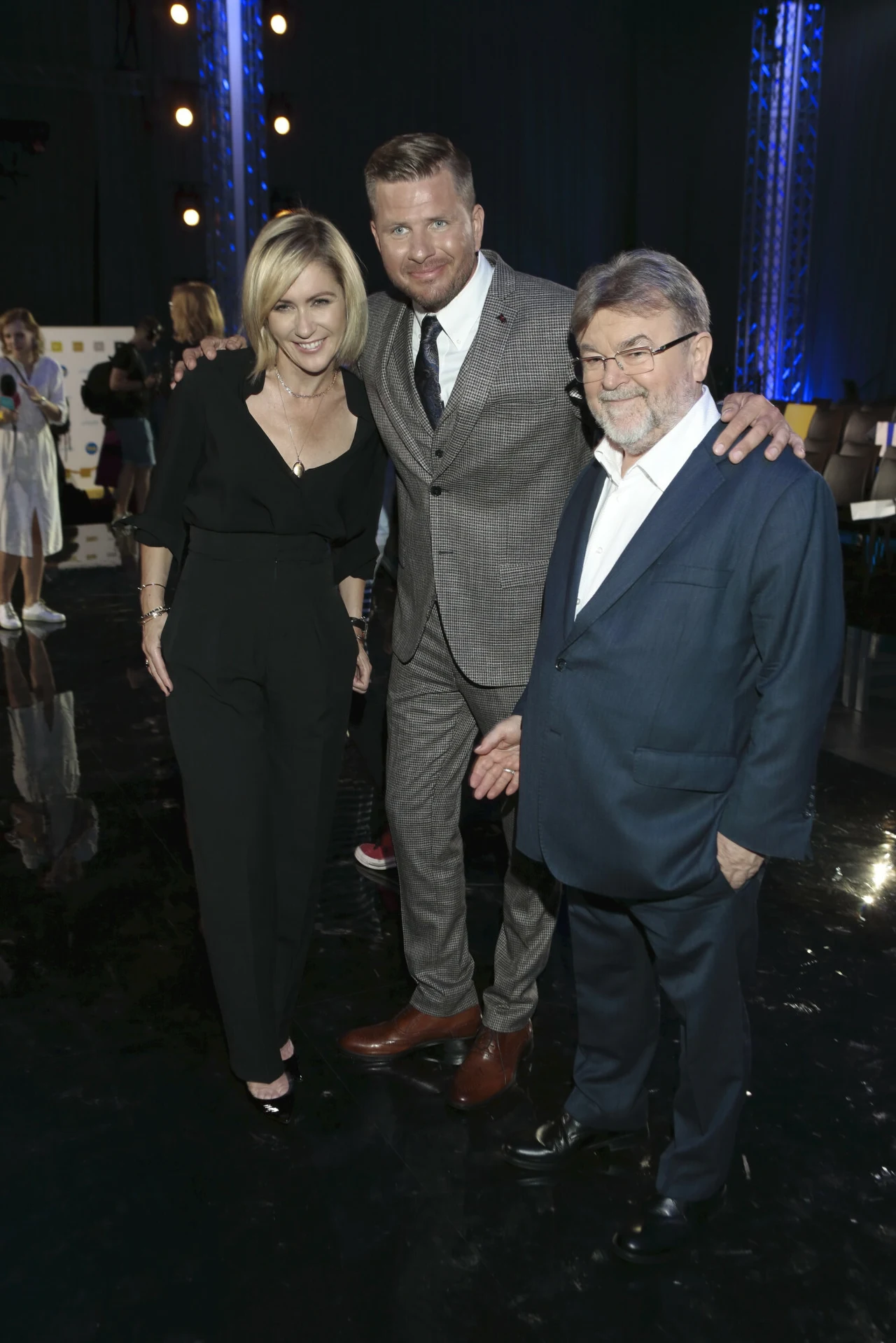 Małgorzata Ohme z Filipem Chajzerem i Edwardem Miszczakiem