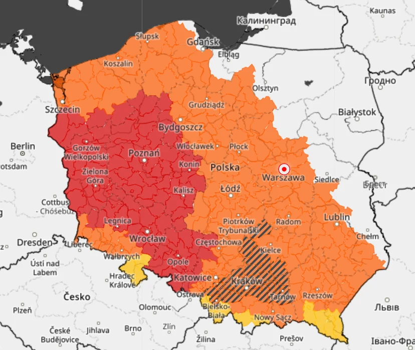 Ostrzeżenia meteo w Polsce