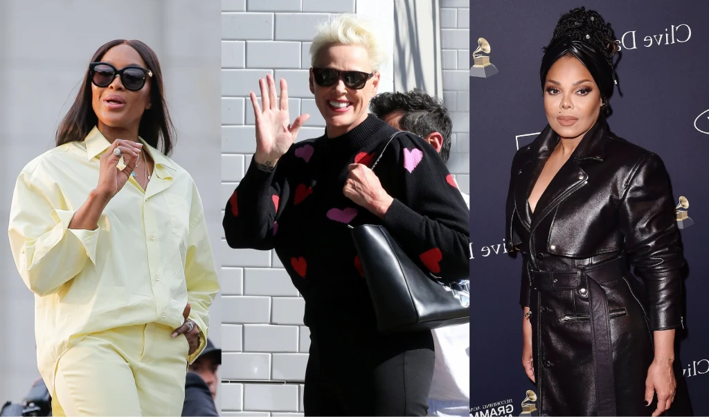 Naomi Campbell, Brigitte Nielsen i Janet Jackson