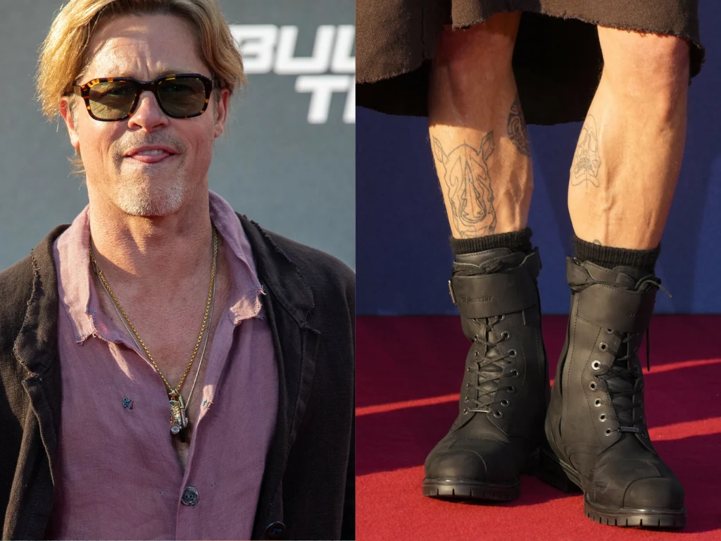 Brad Pitt w spódnicy chwali się łydkami na premierze filmu! Udany dobór stroju?