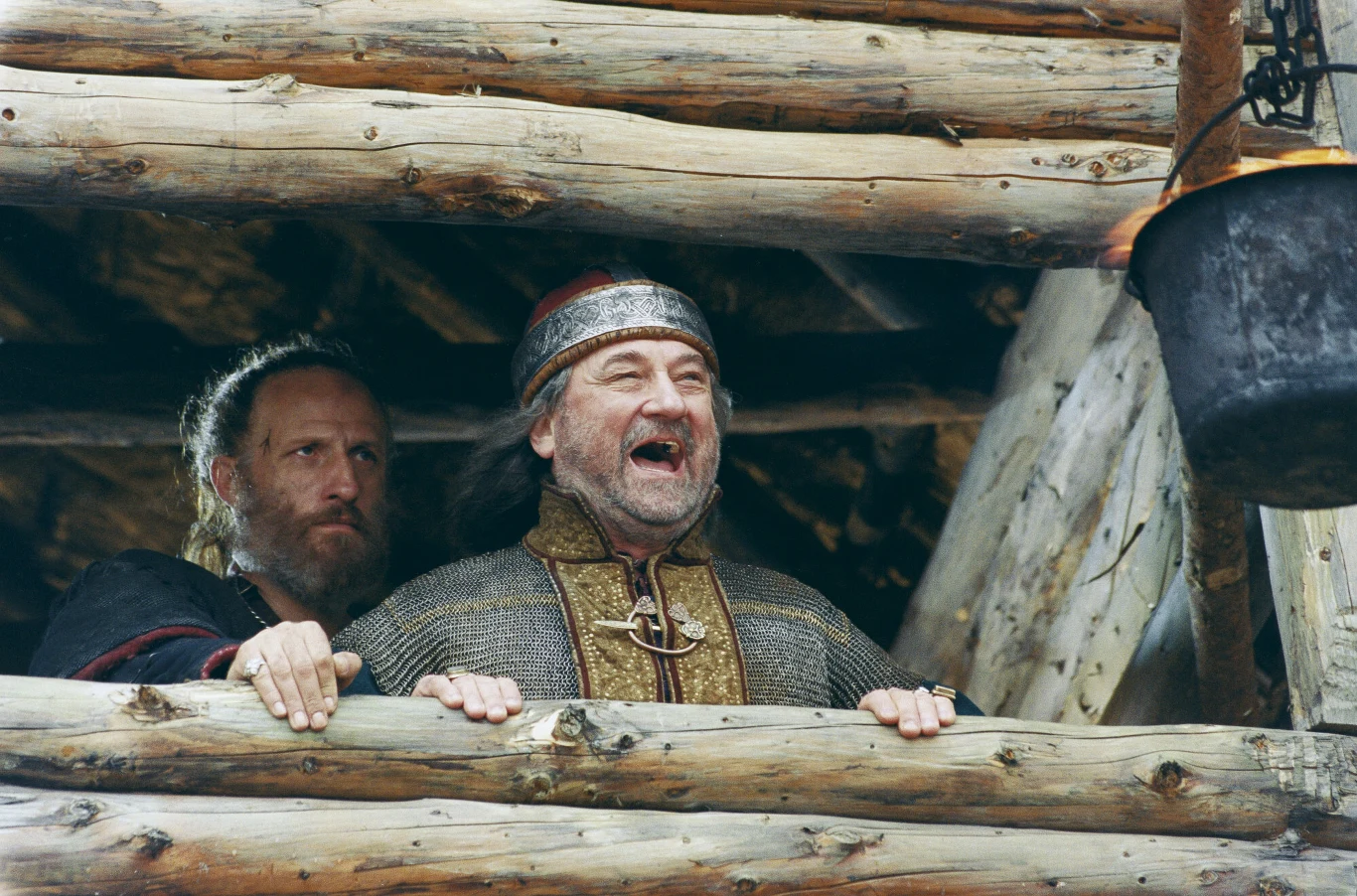Bohdan Stupka i Maciej Kozłowski na planie filmu "Stara baśń" Bohdan Stupka i Maciej Kozłowski na planie filmu "Stara baśń"